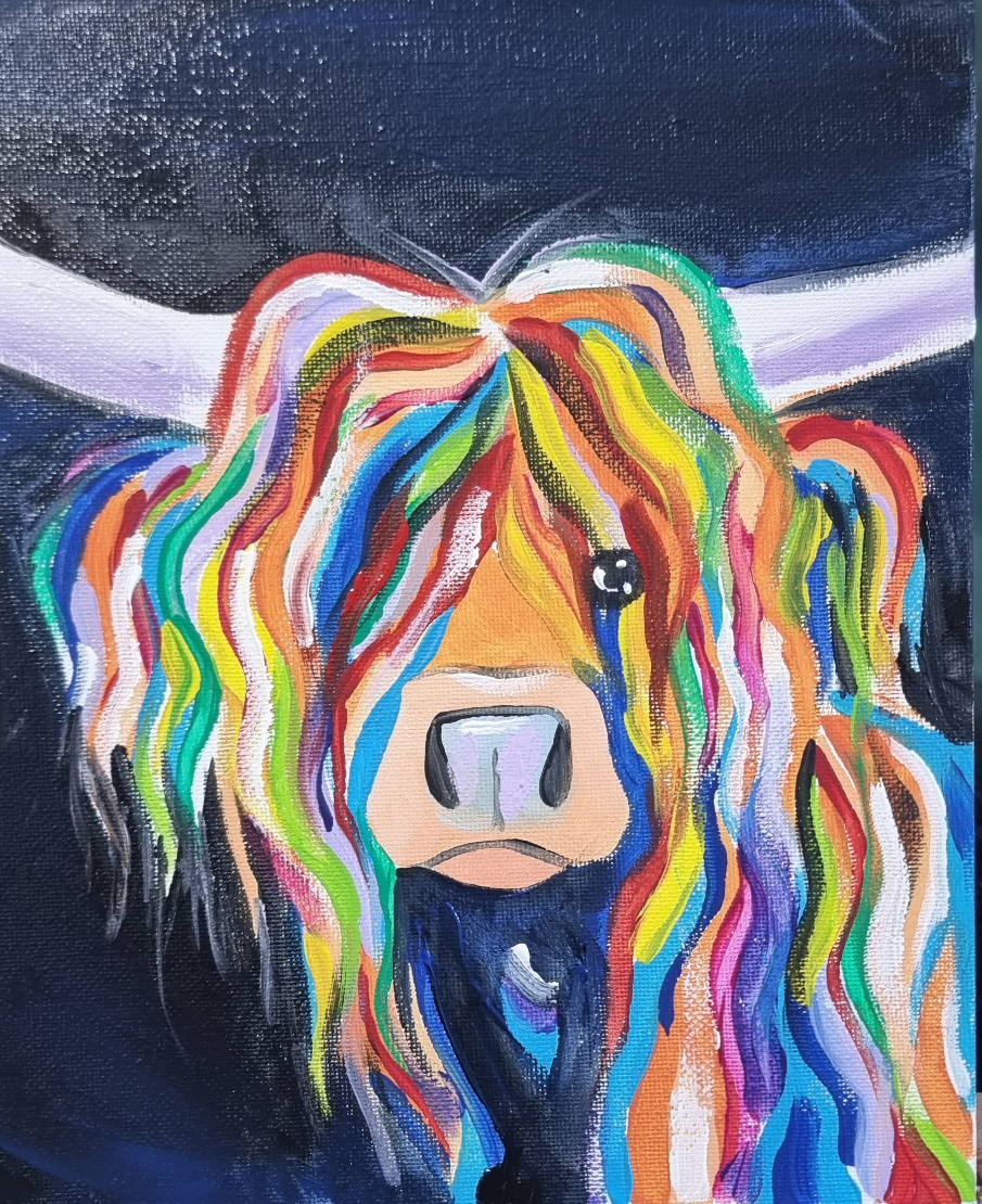 Rainbow Highland Cow